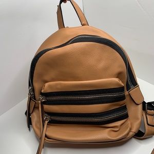 Expressions NYC | Brown Faux Leather Backpack